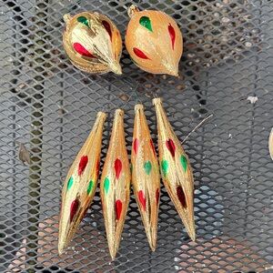 Vintage Mercury glass ornament set of six